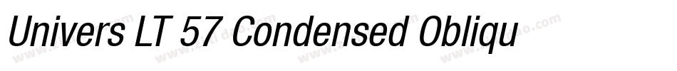 Univers LT 57 Condensed Oblique字体转换